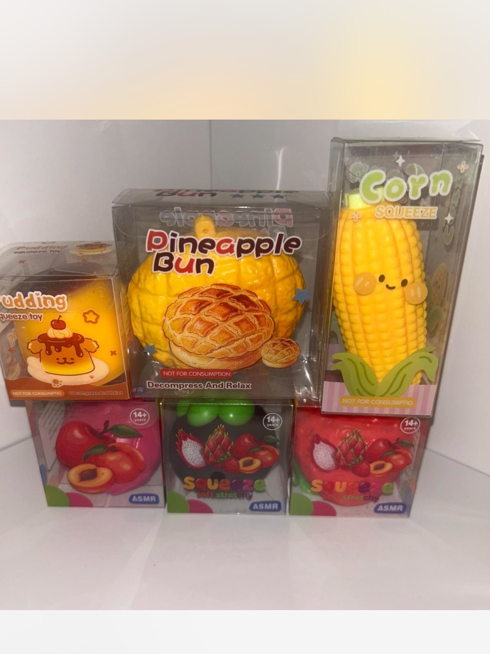 6 crunchy squishy toy bundle